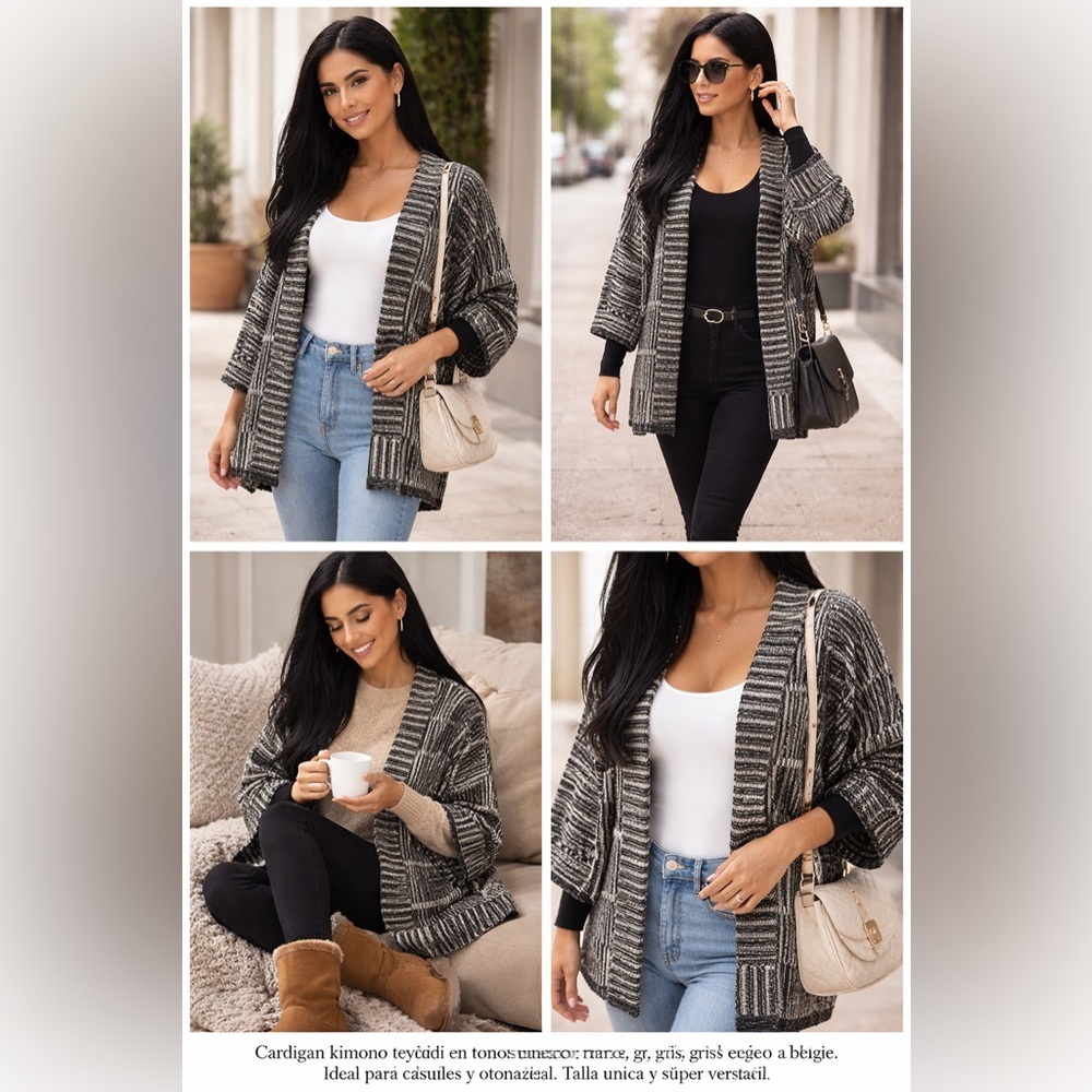Alice + Olivia Black and Gray Women's Cardigan